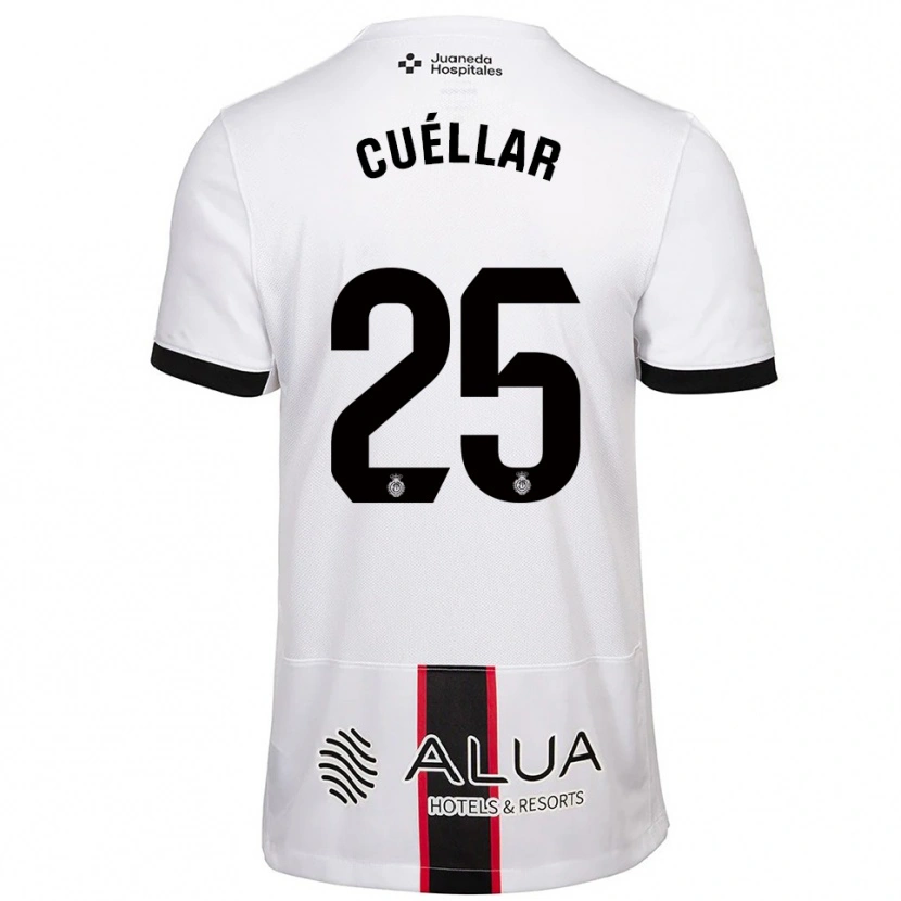 Danxen Bambino Maglia Iván Cuéllar #25 Bianco Nero Kit Gara Away 2025/26 Maglietta