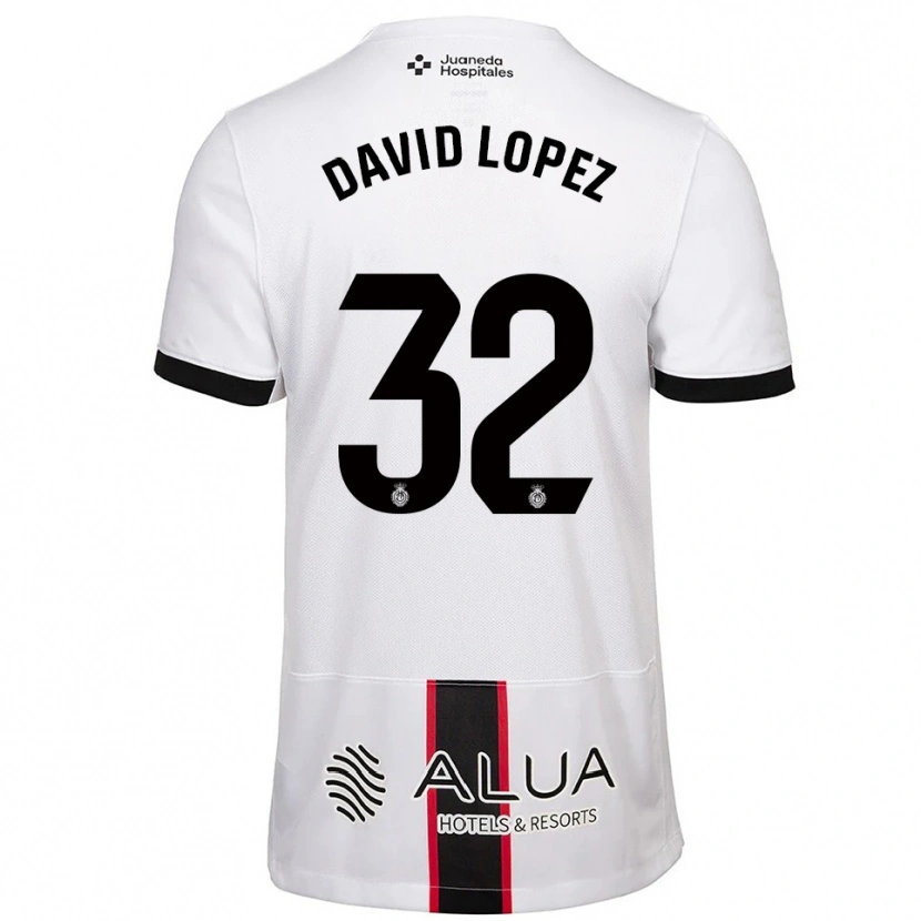 Danxen Bambino Maglia David López #32 Bianco Nero Kit Gara Away 2025/26 Maglietta