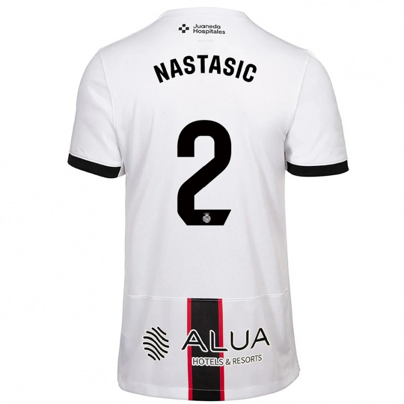 Danxen Bambino Maglia Matija Nastasic #2 Bianco Nero Kit Gara Away 2025/26 Maglietta