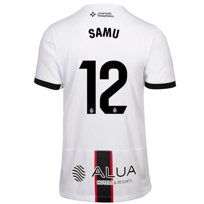 Danxen Bambino Maglia Samú Costa #12 Bianco Nero Kit Gara Away 2025/26 Maglietta