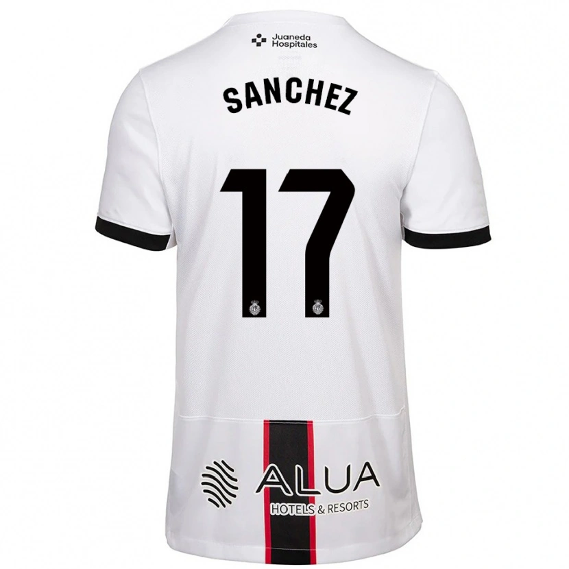 Danxen Bambino Maglia Avelino Sánchez #17 Bianco Nero Kit Gara Away 2025/26 Maglietta
