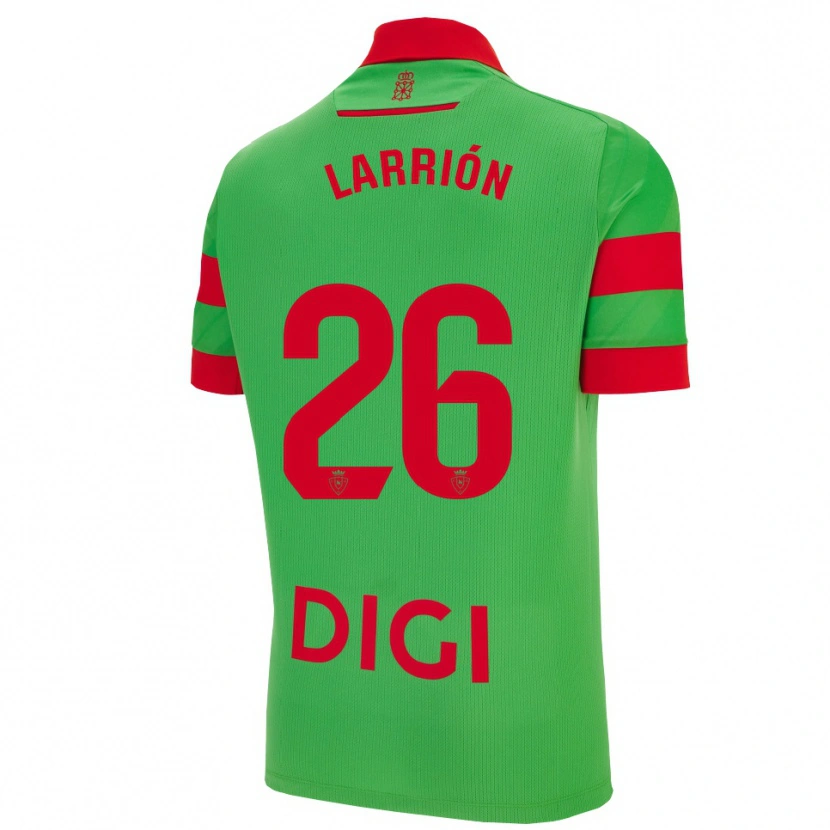 Danxen Bambino Maglia Asier Larrión #26 Verde Rosso Kit Gara Away 2025/26 Maglietta