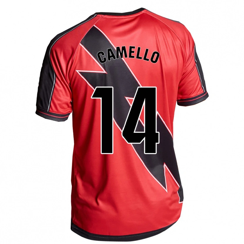 Danxen Bambino Maglia Sergio Camello #14 Rosso Nero Kit Gara Away 2025/26 Maglietta