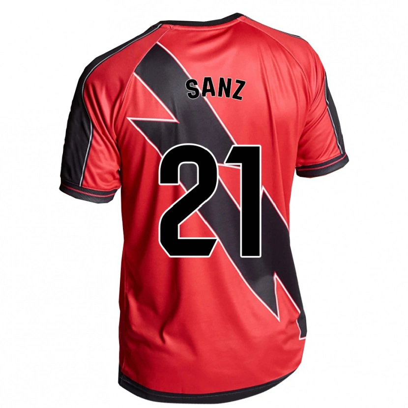 Danxen Bambino Maglia Luismi Sanz #21 Rosso Nero Kit Gara Away 2025/26 Maglietta