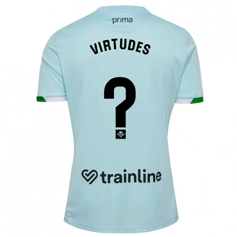 Danxen Bambino Maglia Adrián Virtudes #0 Azzurro Verde Kit Gara Away 2025/26 Maglietta