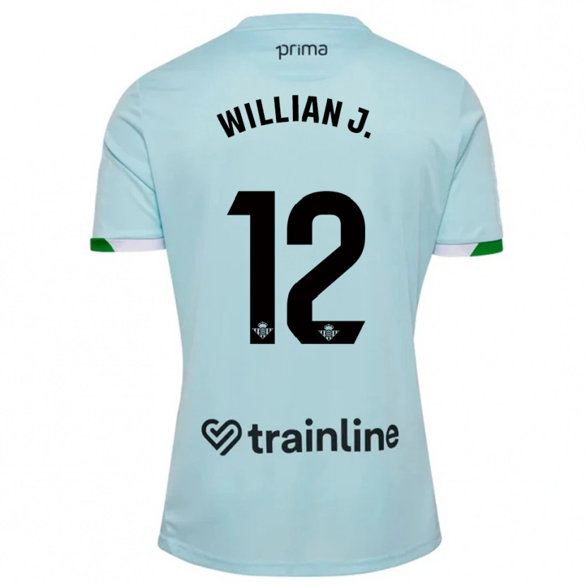 Danxen Bambino Maglia Willian Jose #12 Azzurro Verde Kit Gara Away 2025/26 Maglietta