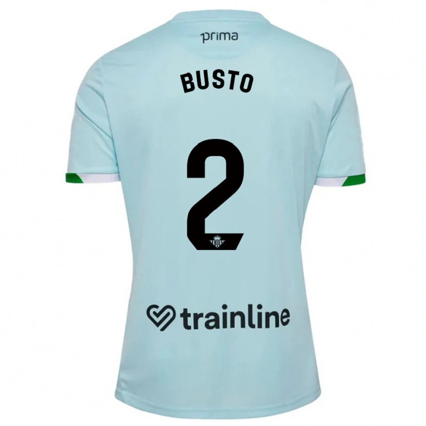 Danxen Bambino Maglia Pablo Busto #2 Azzurro Verde Kit Gara Away 2025/26 Maglietta