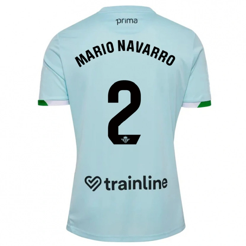 Danxen Bambino Maglia Mario Navarro #2 Azzurro Verde Kit Gara Away 2025/26 Maglietta