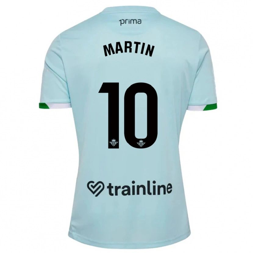 Danxen Bambino Maglia Adrián Martín #10 Azzurro Verde Kit Gara Away 2025/26 Maglietta