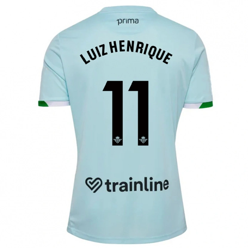 Danxen Bambino Maglia Luiz Henrique #11 Azzurro Verde Kit Gara Away 2025/26 Maglietta