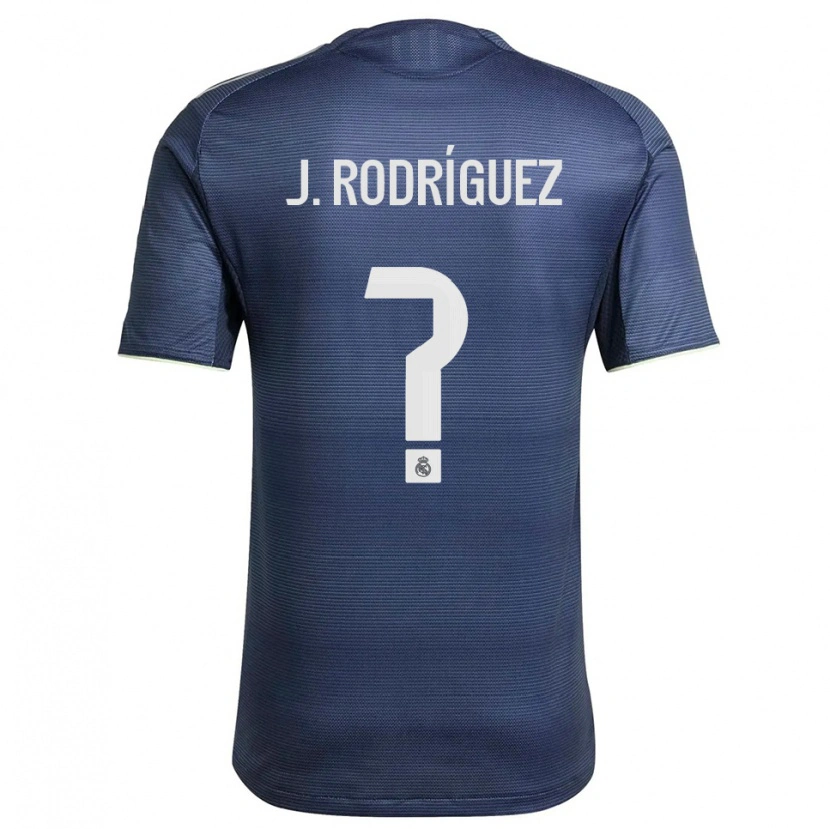 Danxen Bambino Maglia Juan Rodríguez #0 Blu Scuro Argento Kit Gara Away 2025/26 Maglietta