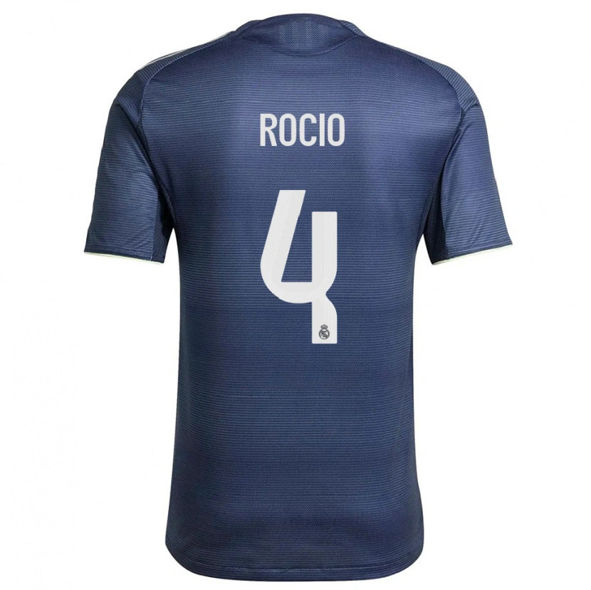 Danxen Bambino Maglia Rocio Galvez #4 Blu Scuro Argento Kit Gara Away 2025/26 Maglietta