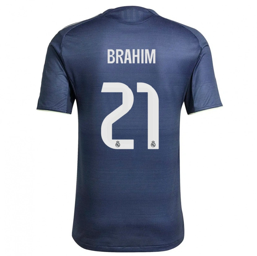 Danxen Bambino Maglia Brahim Díaz #21 Blu Scuro Argento Kit Gara Away 2025/26 Maglietta