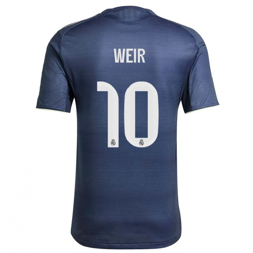 Danxen Bambino Maglia Caroline Weir #10 Blu Scuro Argento Kit Gara Away 2025/26 Maglietta