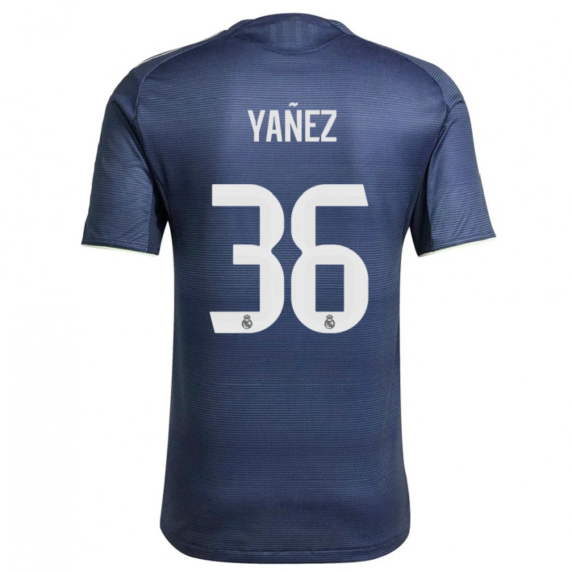 Danxen Bambino Maglia Daniel Yáñez #36 Blu Scuro Argento Kit Gara Away 2025/26 Maglietta