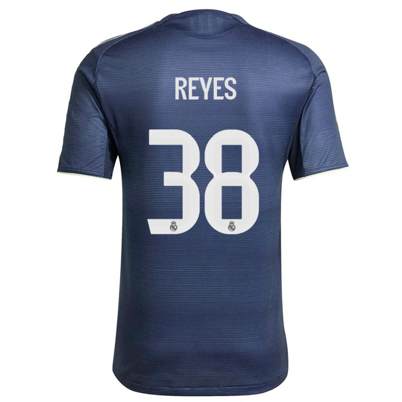 Danxen Bambino Maglia José Reyes #38 Blu Scuro Argento Kit Gara Away 2025/26 Maglietta