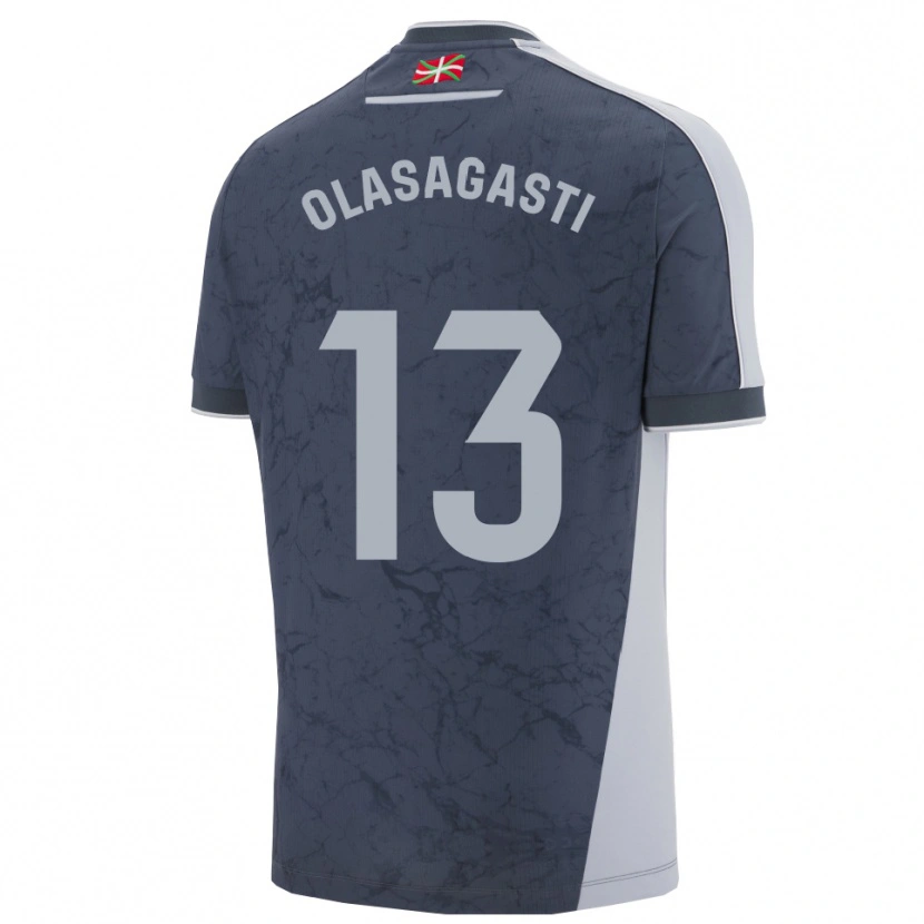Danxen Bambino Maglia Lander Olasagasti #13 Blu Scuro Bianco Kit Gara Away 2025/26 Maglietta