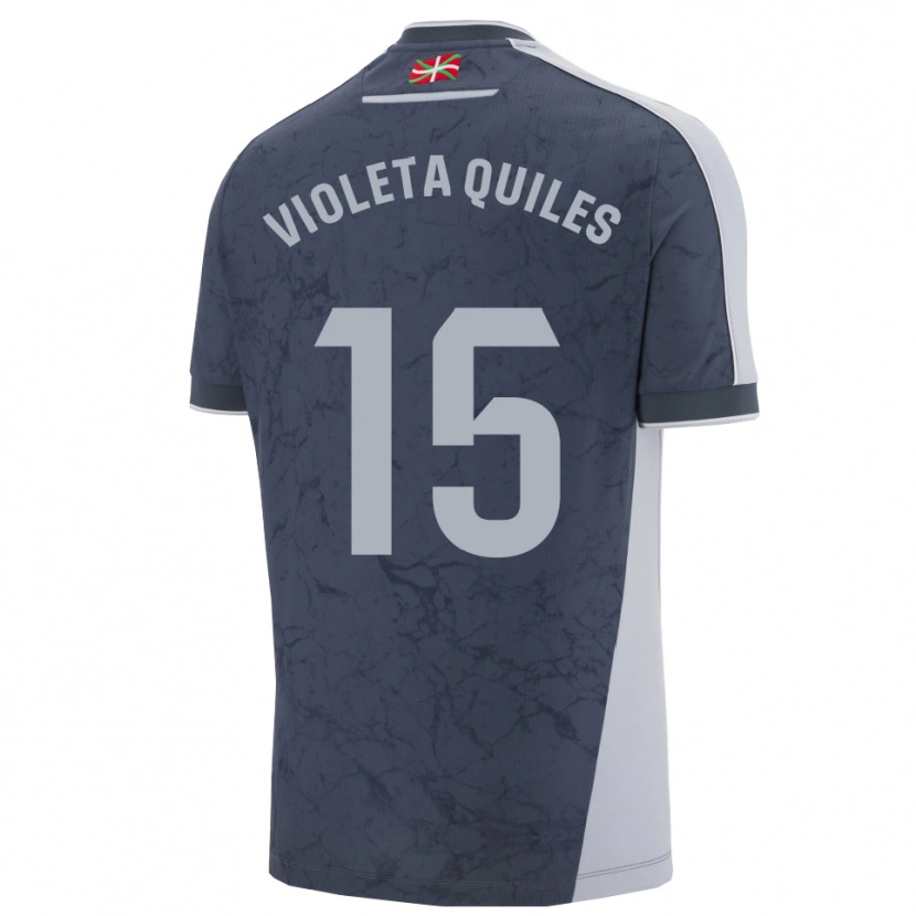 Danxen Bambino Maglia Violeta Quiles #15 Blu Scuro Bianco Kit Gara Away 2025/26 Maglietta