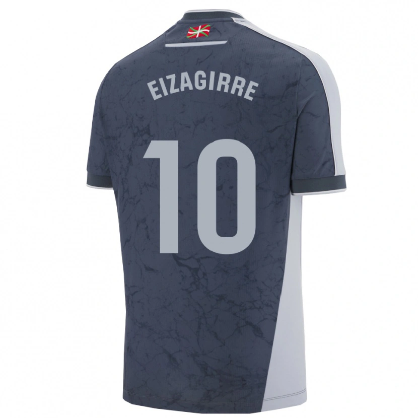 Danxen Bambino Maglia Nerea Eizagirre #10 Blu Scuro Bianco Kit Gara Away 2025/26 Maglietta