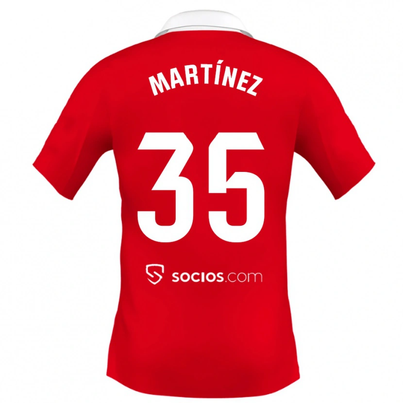 Danxen Bambino Maglia Ramón Martínez #35 Rosso Bianco Grigio Kit Gara Away 2025/26 Maglietta