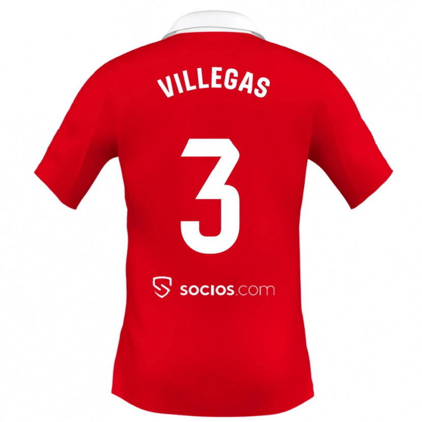 Danxen Bambino Maglia Juancho Villegas #3 Rosso Bianco Grigio Kit Gara Away 2025/26 Maglietta