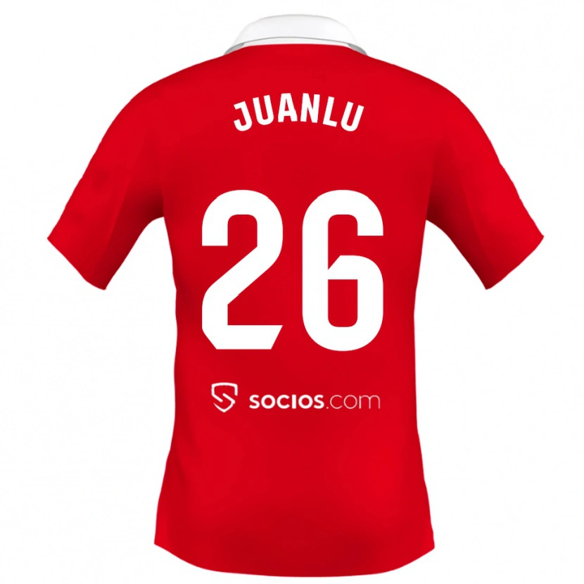 Danxen Bambino Maglia Juanlu Sánchez #26 Rosso Bianco Grigio Kit Gara Away 2025/26 Maglietta
