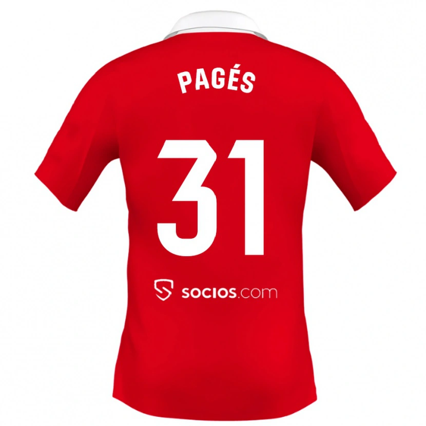 Danxen Bambino Maglia Lukas Pagés #31 Rosso Bianco Grigio Kit Gara Away 2025/26 Maglietta