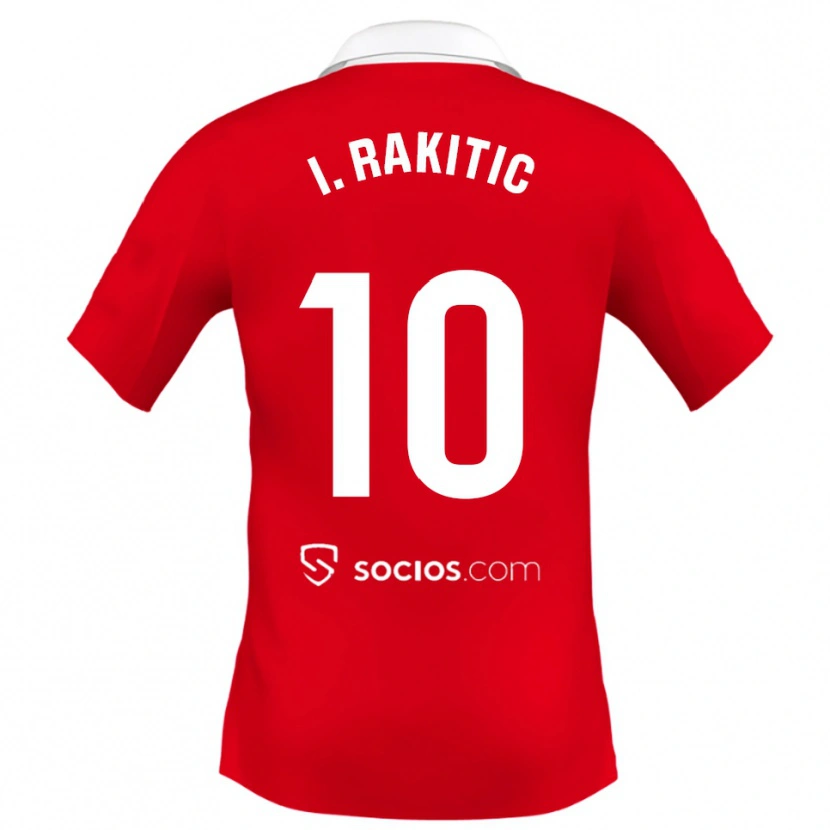 Danxen Bambino Maglia Ivan Rakitic #10 Rosso Bianco Grigio Kit Gara Away 2025/26 Maglietta