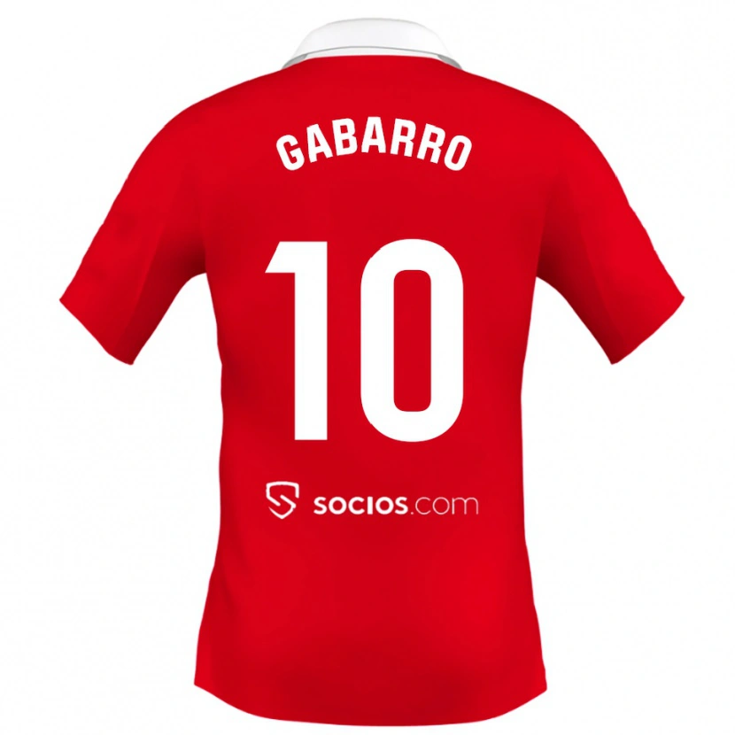 Danxen Bambino Maglia María Inmaculada Gabarro Romero #10 Rosso Bianco Grigio Kit Gara Away 2025/26 Maglietta