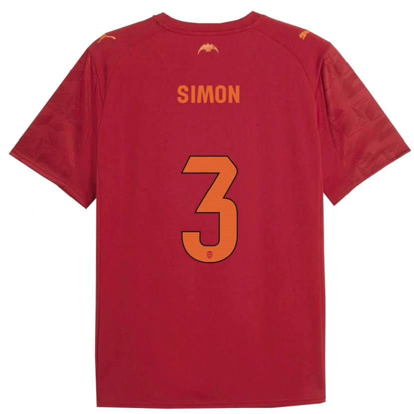 Danxen Bambino Maglia Bénédicte Simon #3 Rosso Arancione Kit Gara Away 2025/26 Maglietta