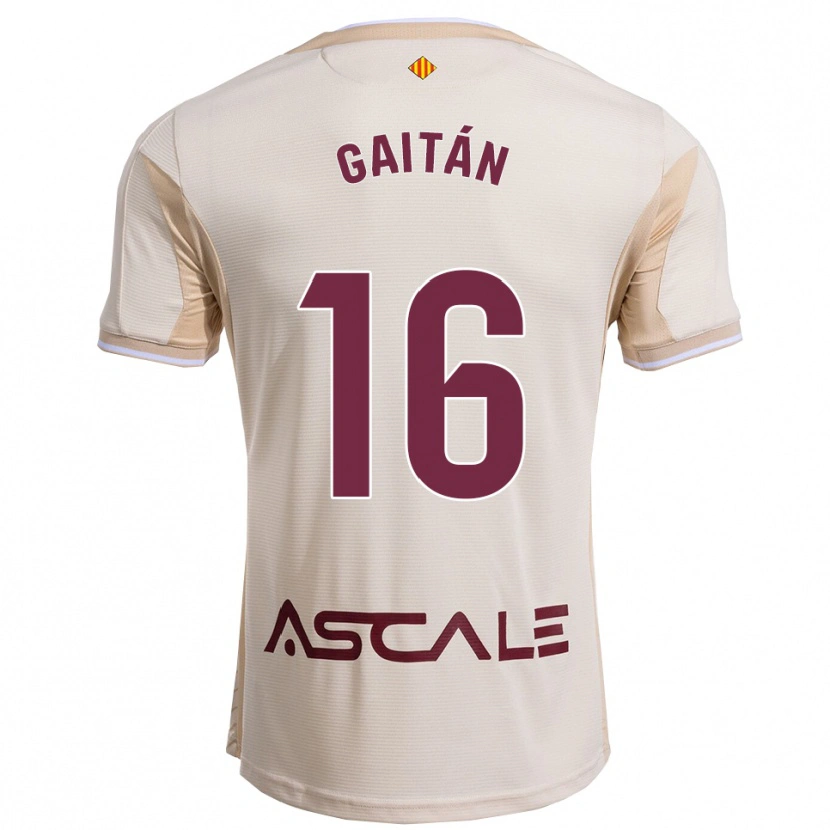 Danxen Bambino Maglia Joselillo Gaitán #16 Bianco Sporco Borgogna Kit Gara Away 2025/26 Maglietta