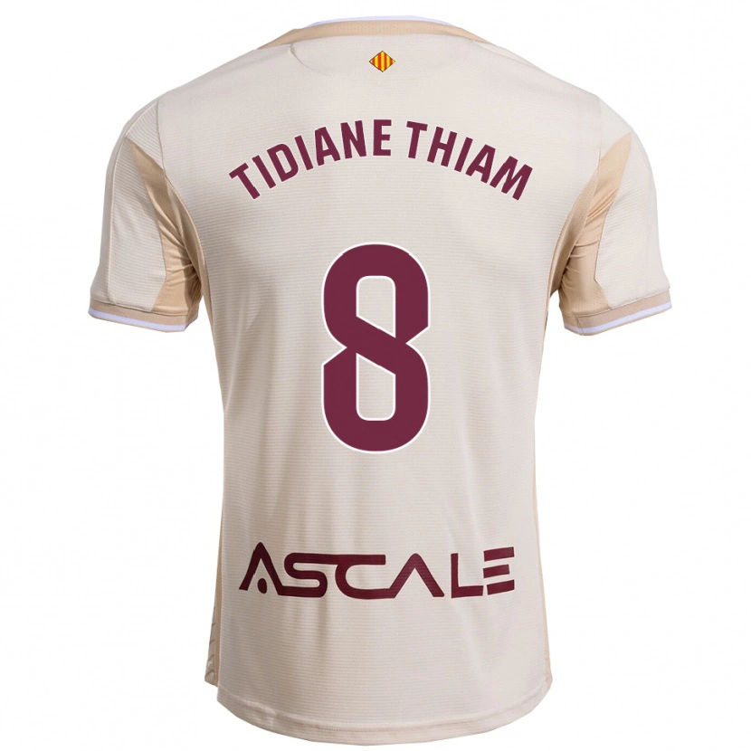 Danxen Bambino Maglia Cheikh Tidiane Thiam #8 Bianco Sporco Borgogna Kit Gara Away 2025/26 Maglietta