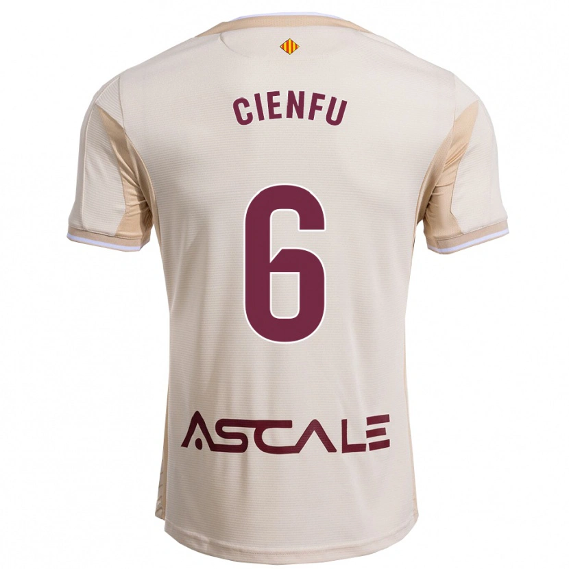 Danxen Bambino Maglia María Cienfuegos Baragaño #6 Bianco Sporco Borgogna Kit Gara Away 2025/26 Maglietta