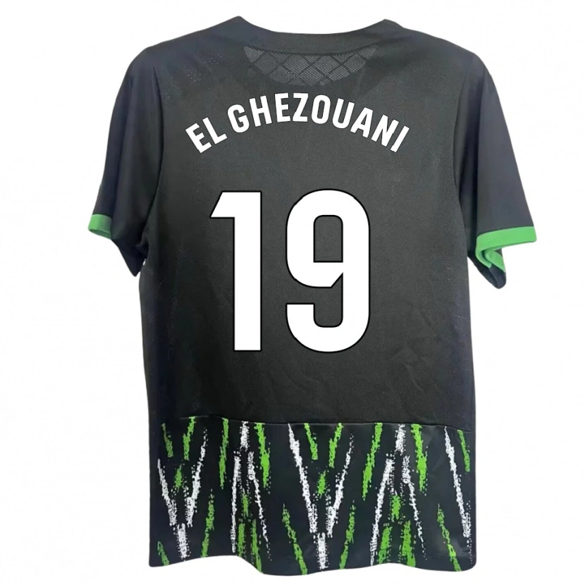 Danxen Bambino Maglia Mourad El Ghezouani #19 Nero Verde Kit Gara Away 2025/26 Maglietta