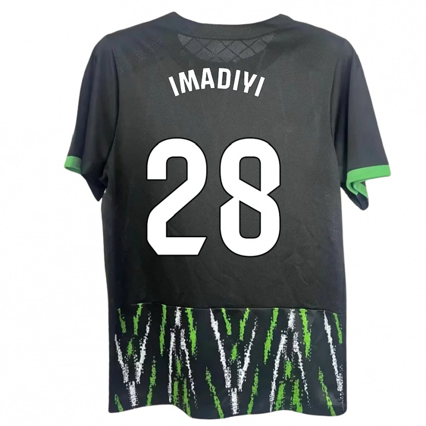 Danxen Bambino Maglia Ceri Imadiyi #28 Nero Verde Kit Gara Away 2025/26 Maglietta