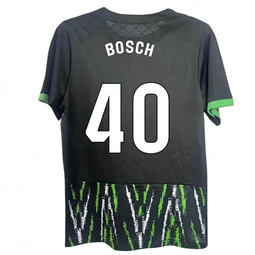 Danxen Bambino Maglia Owen Bosch #40 Nero Verde Kit Gara Away 2025/26 Maglietta
