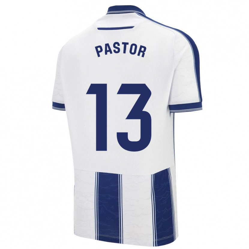 Danxen Bambino Maglia Alfonso Pastor #13 Blu Scuro Bianco Kit Gara Away 2025/26 Maglietta