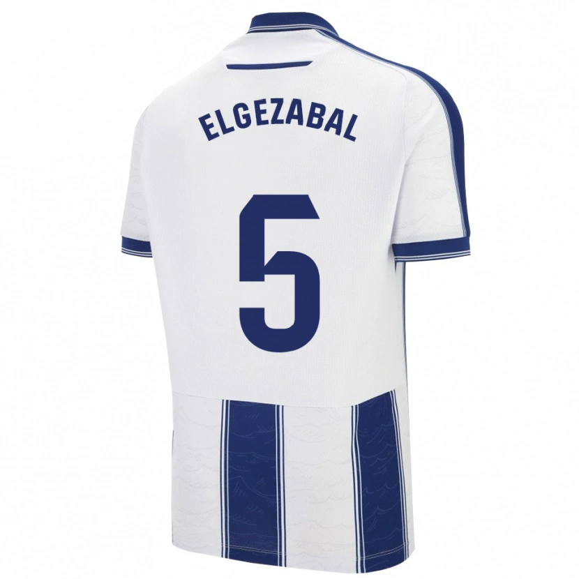 Danxen Bambino Maglia Unai Elgezabal #5 Blu Scuro Bianco Kit Gara Away 2025/26 Maglietta