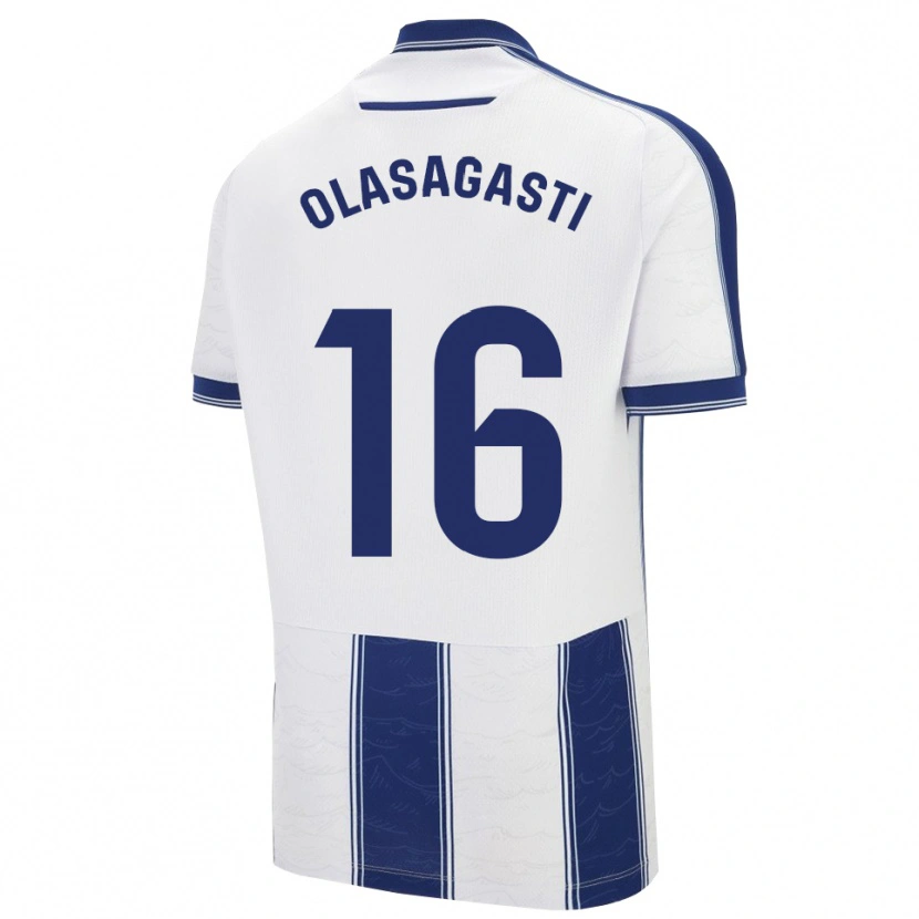 Danxen Bambino Maglia Jon Ander Olasagasti #16 Blu Scuro Bianco Kit Gara Away 2025/26 Maglietta