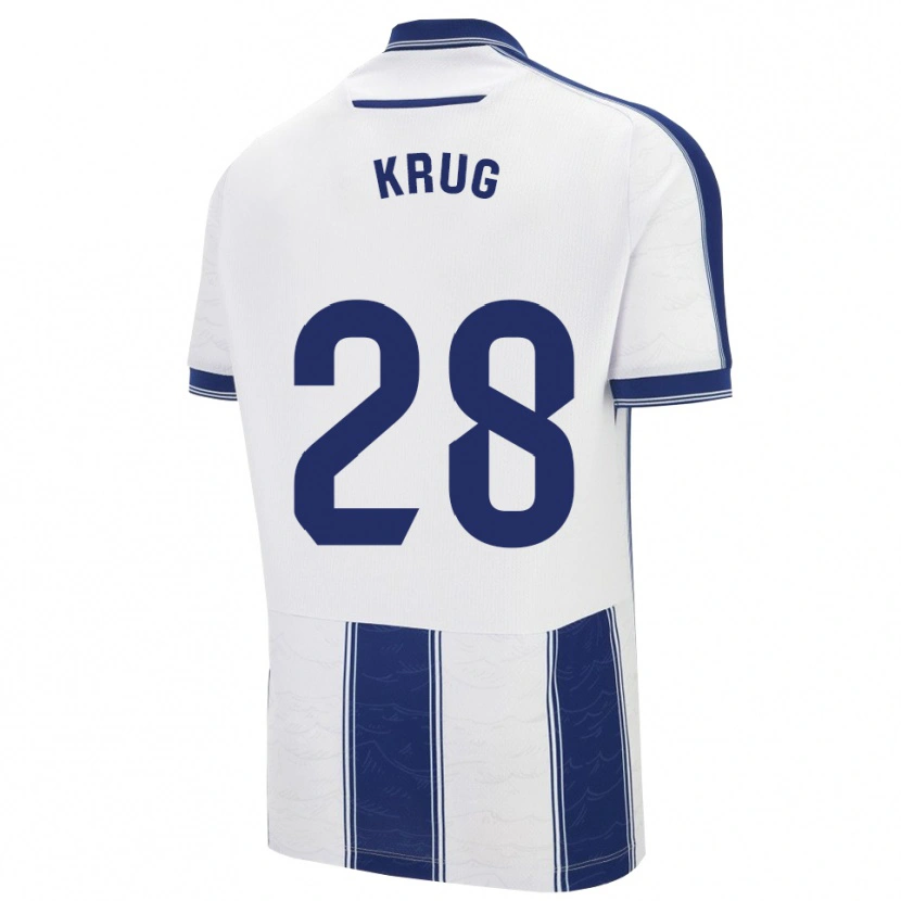 Danxen Bambino Maglia Martín Krug #28 Blu Scuro Bianco Kit Gara Away 2025/26 Maglietta