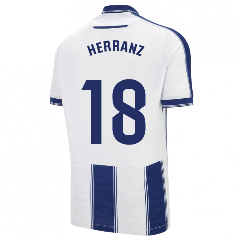 Danxen Bambino Maglia Alejandro Herranz #18 Blu Scuro Bianco Kit Gara Away 2025/26 Maglietta
