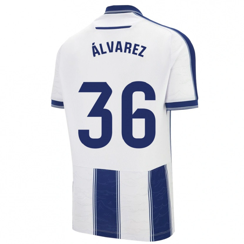 Danxen Bambino Maglia Anna Álvarez #36 Blu Scuro Bianco Kit Gara Away 2025/26 Maglietta