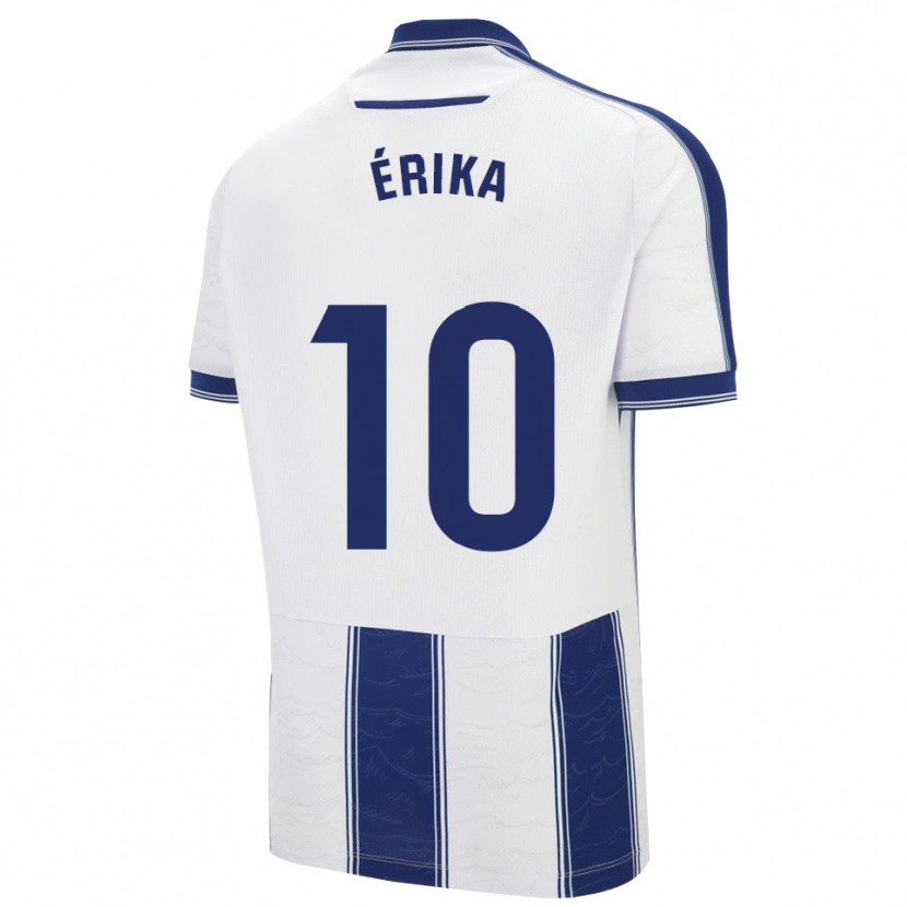Danxen Bambino Maglia Érika González #10 Blu Scuro Bianco Kit Gara Away 2025/26 Maglietta