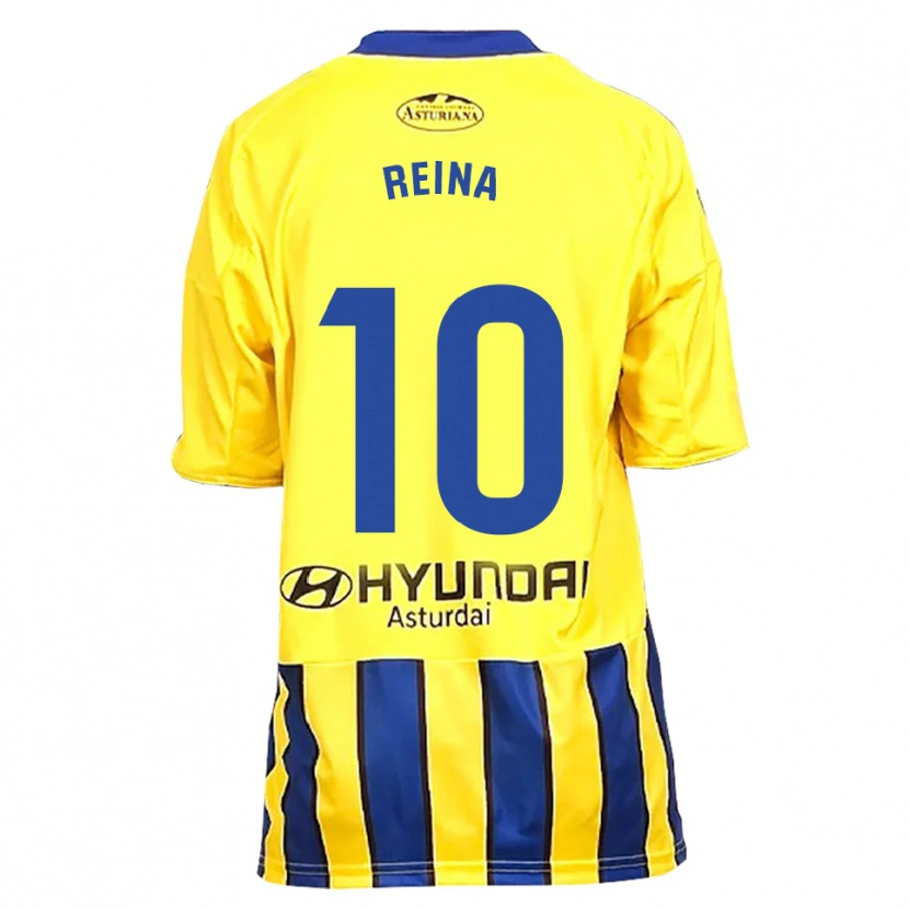 Danxen Bambino Maglia Alberto Reina #10 Giallo Blu Kit Gara Away 2025/26 Maglietta