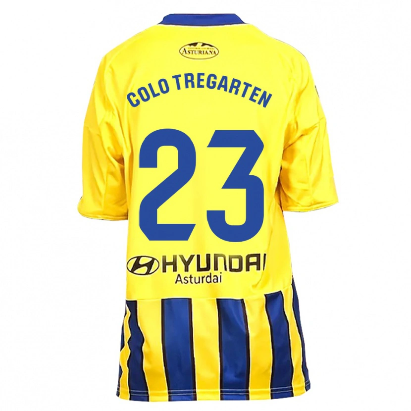 Danxen Bambino Maglia Colo Tregarten #23 Giallo Blu Kit Gara Away 2025/26 Maglietta