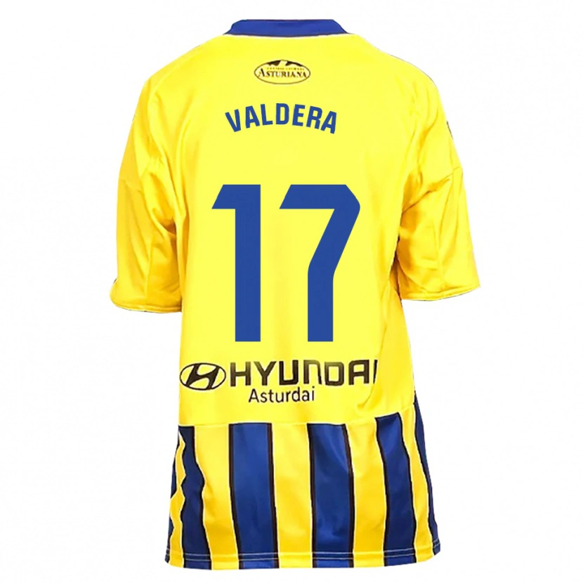 Danxen Bambino Maglia Rubén Valdera #17 Giallo Blu Kit Gara Away 2025/26 Maglietta