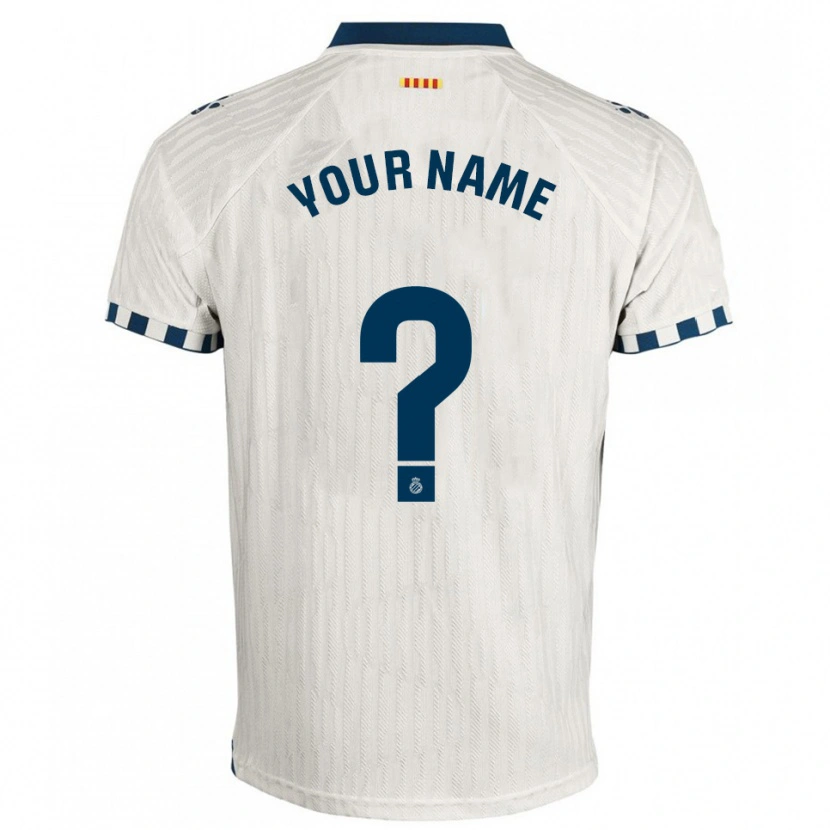 Danxen Bambino Maglia Il Tuo Nome #0 Bianco Blu Kit Gara Away 2025/26 Maglietta