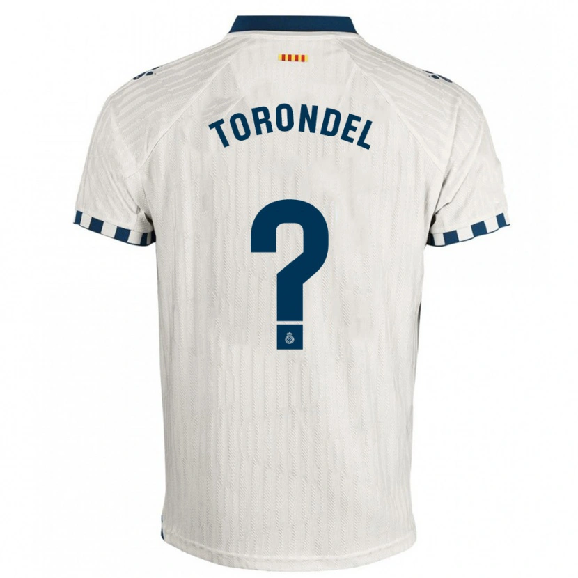 Danxen Bambino Maglia Aitor Torondel #0 Bianco Blu Kit Gara Away 2025/26 Maglietta
