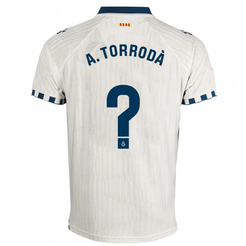Danxen Bambino Maglia Anna Torrodà Ricard #0 Bianco Blu Kit Gara Away 2025/26 Maglietta