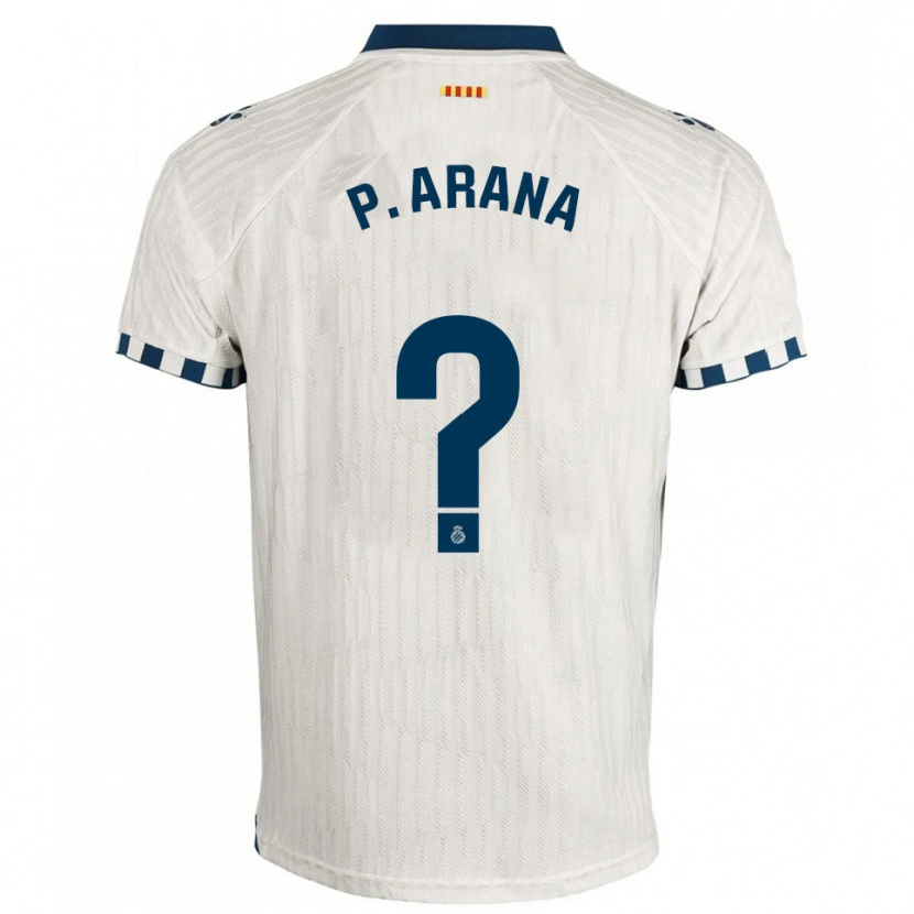 Danxen Bambino Maglia Paula Arana Montes #0 Bianco Blu Kit Gara Away 2025/26 Maglietta